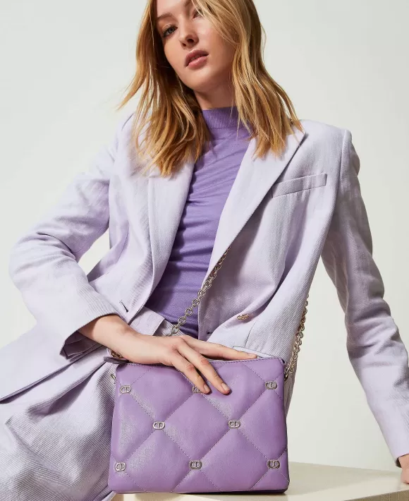 TWINSET Milano Borsa A Tracolla 'Via Manzoni' Media Con Borchie Viola Flash Sale
