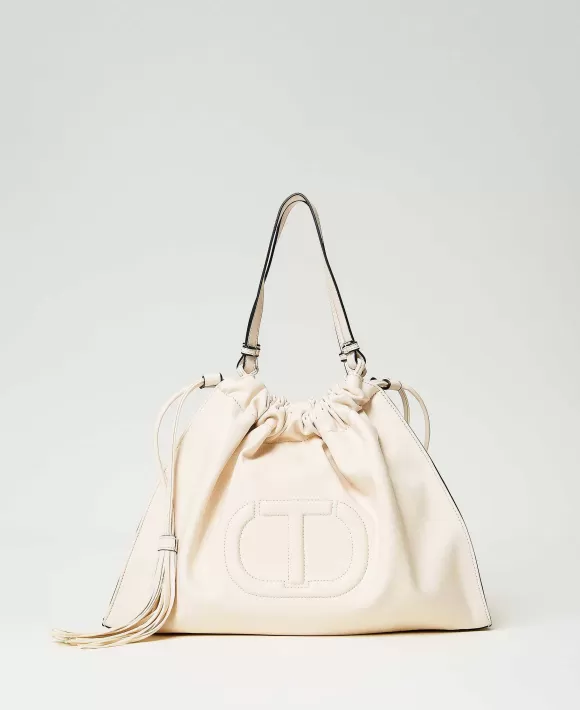 TWINSET Milano Borsa Hobo Con Oval T E Coulisse Con Nappe Beige Fashion