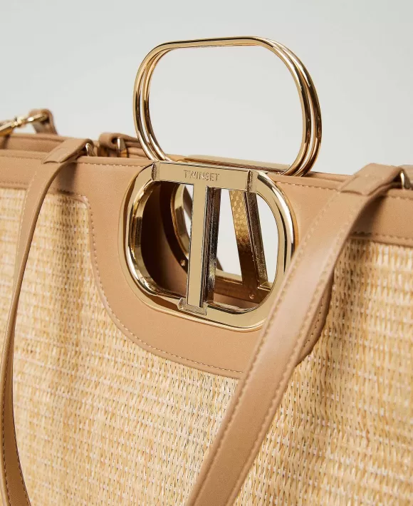TWINSET Milano Borsa Shopper 'Lila' Con Manico Oval T Beige Discount