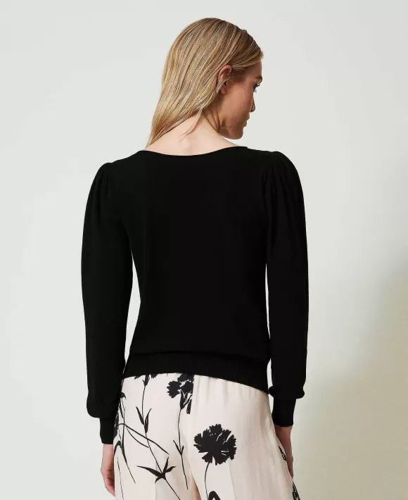 TWINSET Milano Maglia Doppio Uso Con Obl Nero Best Sale