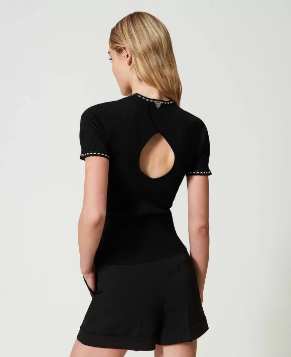 TWINSET Milano Maglia Fitted A Costine Nero Fashion
