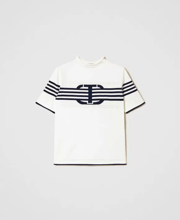 TWINSET Milano Maglia Lupetto Con Oval T Bianco Clearance