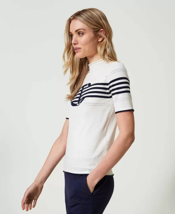 TWINSET Milano Maglia Lupetto Con Oval T Bianco Clearance