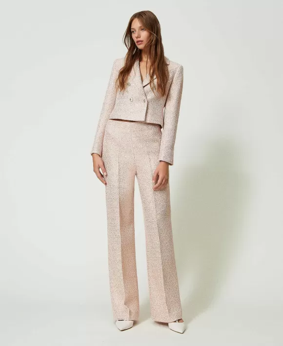TWINSET Milano Pantaloni In Boucl Lurex Rosa Outlet