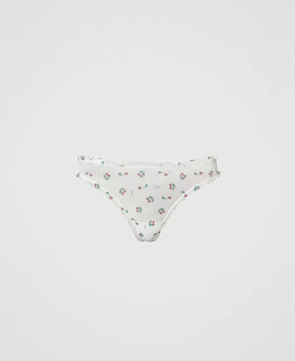 TWINSET Milano Set Di Slip Perizoma In Pizzo E Tulle Bianco Outlet